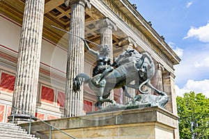 Sculpture at Altes Old Museum on Museum island, Berlin, Germany