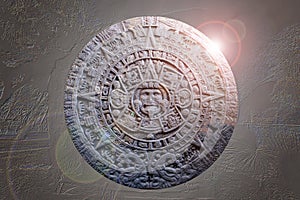 Sculpture of Ancient Mayan Calendar