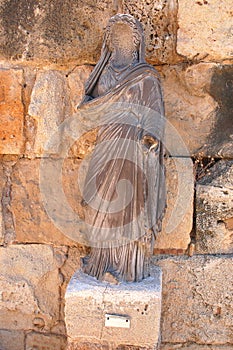 Sculpture in ancient theatre in Salamis, Cyprus
