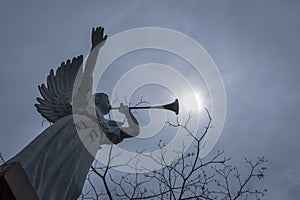 Sculpture of an angel in the cemetery