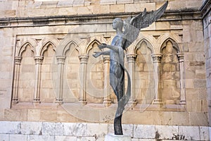 Sculpture angel custodio, guardian angel by Esteve Edo, Plaza de