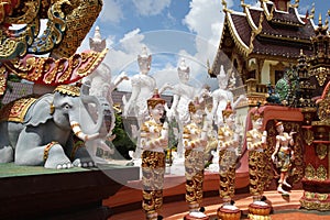 Sculpture, architecture and symbols of Buddhism, Thailand.