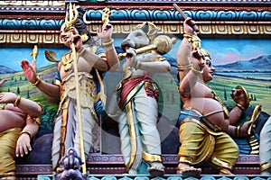 Sculpture, architecture and symbols of Hinduism and Buddhism