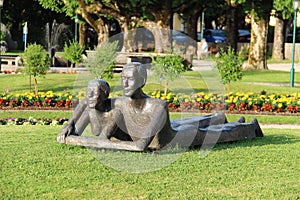 Sculpture in the Austrian town of Strobl.