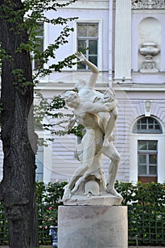 Sculpture Bathsheba's kidnapping in Summer Garden in St. Petersburg