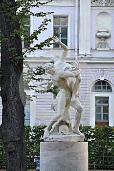 Sculpture Bathsheba's kidnapping in Summer Garden in St. Petersburg photo
