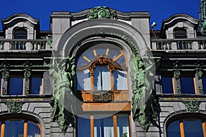 Sculpture on Book House on Nevskiy prospect in St. Petersburg