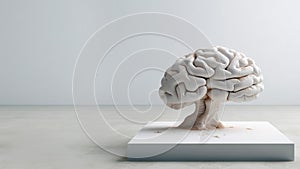 A sculpture of a brain. A healthy and strong brain. Generative AI