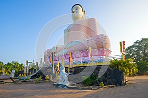 A sculpture of a Buddha in the Kande Viharaya Temple, Aluthgama