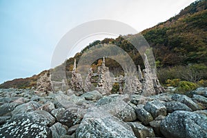 Sculpture built by famous swedish scandalous sculptors, artist, Ladonia. Located in Nimis in the south of Sweden photo