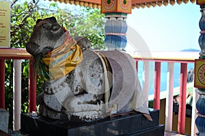 Sculpture of the bull in the Hindu Temple in Trincomalee, Sri Lanka