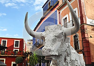 Sculpture of a Bull made of Plaster