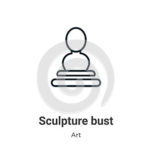 Sculpture bust outline vector icon. Thin line black sculpture bust icon, flat vector simple element illustration from editable art