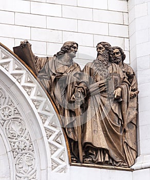 The sculpture of cathedral of christ the saviour in moscow