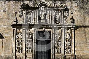 Sculpture on cathedral of Santiago de Compostela photo