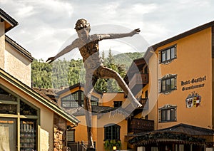 A sculpture from the `Children`s Fountain` by artist Dennis Smith in Vail Village, Colorado.