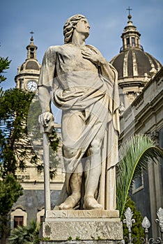 Sculpture and church of catania sicily