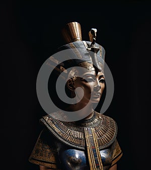 Sculpture of Cleopatre, ancient Egypt. AI generative