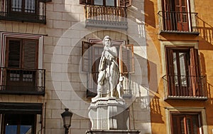 Orfeo sculpture on the Orfeo fountain in the Square of the province, Madrid, Spain. photo