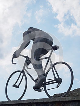 Sculpture of cyclist at Col du Tourmalet, Pyrenees, France