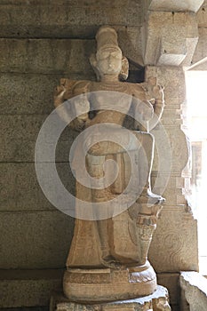 Sculpture of Dancer, Ranga Mantapa at Vittala Temple. Hampi, near Hospete, Karnataka, India