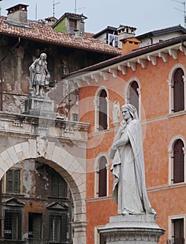 A sculpture of Dante in Verona