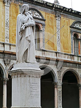 A sculpture of Dante in Verona