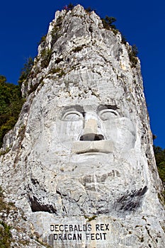 Sculpture of Decebal on the Danube