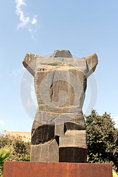 Sculpture dedicated to Miguel Hernandez at the University of his name in the city of Elche. Spain
