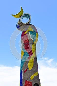 Sculpture Dona i Ocell, Woman and Bird, designed by artist Joan Miro. photo