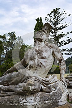 Sculpture of the dying achilles in achilleion palace corfu