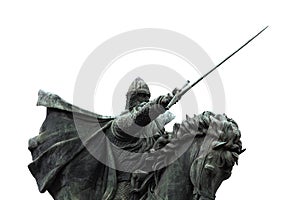 Sculpture of El Cid pointing the way with his sword