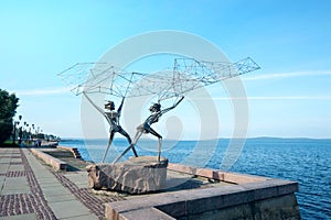 Sculpture The Fishermen in Petrozavodsk, Russia