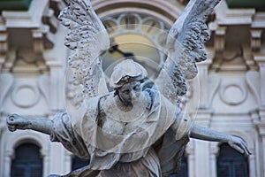 Sculpture of Fountain of the Four Continents, Trieste, Italy photo