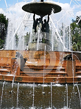 Sculpture with Fountain in the park