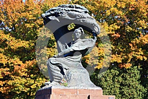 Sculpture of Frederic Chopin in Warsaw photo