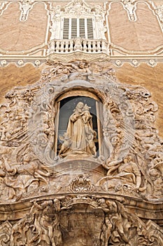 Sculpture on the front gate of Palacio del Marques de Dos Aguas Valencia, Spain