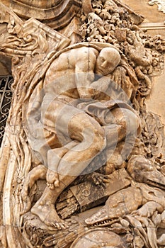 Sculpture on the front gate of Palacio del Marques de Dos Aguas Valencia, Spain