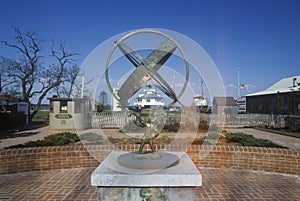 Sculpture in front of Hooper Strait Lighthouse at Hooper Strait in Tangier Sound, Chesapeake Bay Maritime Museum in St. Michaels,
