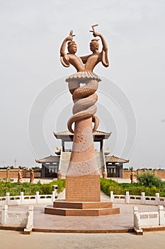 The sculpture of Fu-his and Nu Wa,Xinjiang,China