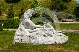 Sculpture in the garden around Chinese Palace and Grand Palace in Zolochiv Castle, Ukraine