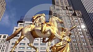 The sculpture of General William Tecumseh Sherman near Central park, New York