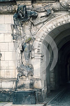 Sculpture on the Georgenbau gate in Dresden