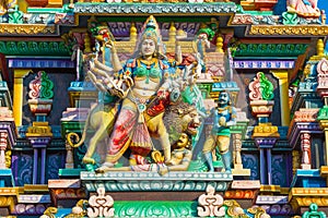 Sculpture of the god Shiva in the form of the ancient Hindu temple