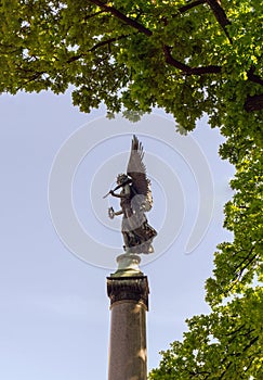 Sculpture of the goddess Nika in St. Petersburg