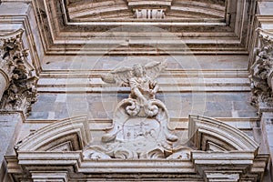 Guardian angel on the church wall in Dubrovnik