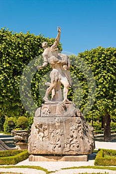 Sculpture of Hades abducting Persephone in Marabellgarten Mirabell Gardens, Salzburg, Austria. photo