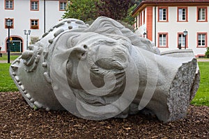 Sculpture of the head of beheaded St. Blaise in St. Blasien, Germany