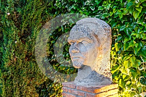 Sculpture of the head of the poet Federico Garcia Lorca photo