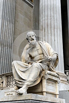 Sculpture of Herodotus of Halicarnassus, the building of the Austrian Parliament.